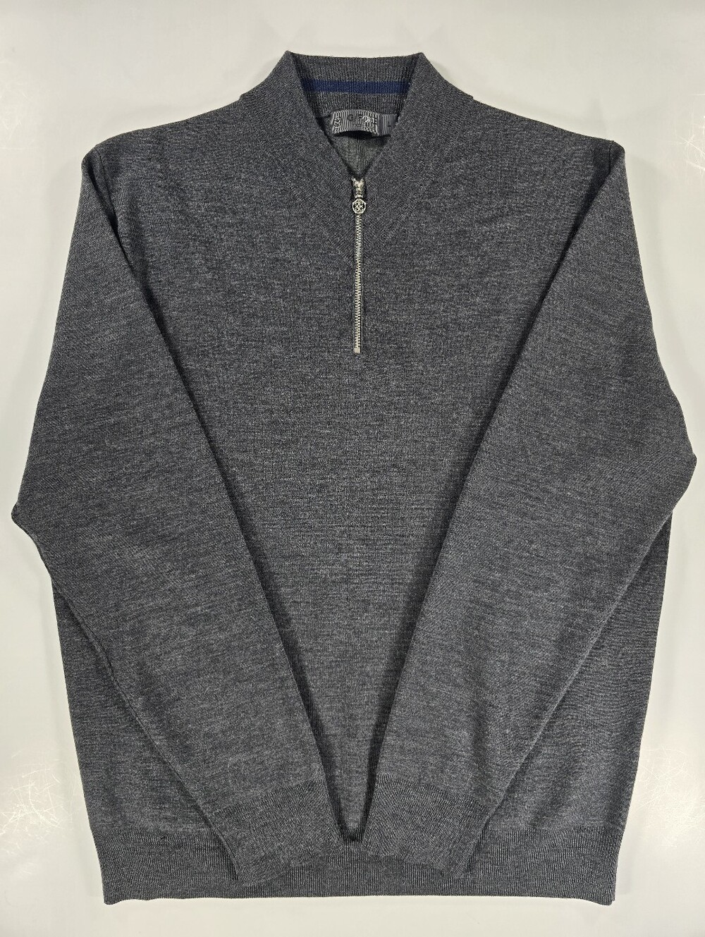 G/Fore G4 1/4 Zip Pullover Sweater Mens Large in Gray Melange Wool Blend Golf